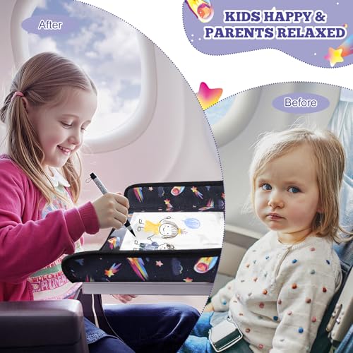 Airplane Tray Table Cover for Kids Organizer with Pockets Black - color: Black