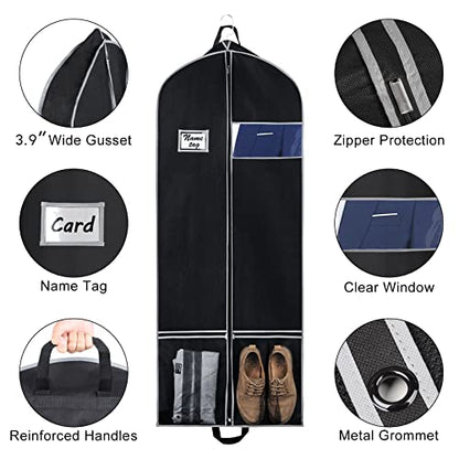 Zilink Long Garment Bags for Dresses Coat Bags for Travel & Storage 60 in