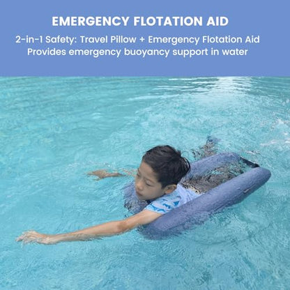 Keemall Inflatable Car Pillow for Kids & Adults, Neck & Body Pain Relief - color: Blue, size: Medium