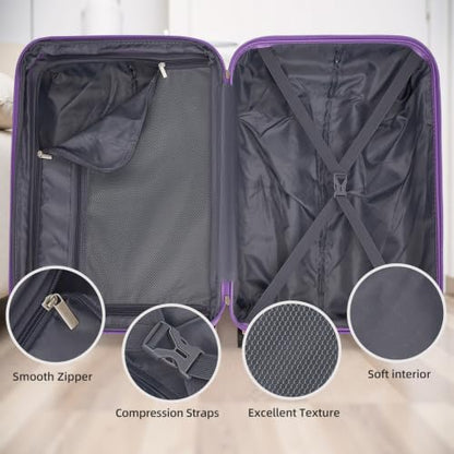 LARVENDER Luggage Sets 5 Piece, PC+ABS Expandable Suitcases with Wheels | Suitcase Set for Women and Men|Checked Luggage|Carry On Luggage|Hardside Lightweight|Lavender Blush - color: Lavender Blush, size: 5 Piece Set (20/24/28/DB/TB)