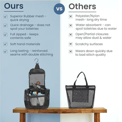The Fine Living Co. Portable Shower Caddy Hanging Mesh Shower Caddy,10x4x8" - color: Black
