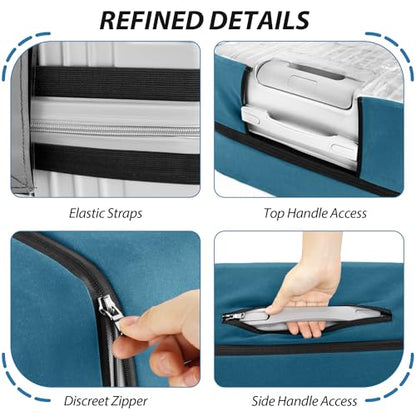 Transparent PVC Suitcase Cover, No Disassembly Required Clear Luggage Protector Suitcase Cover - color: Blue, size: 20