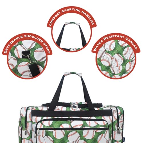 NGIL Canvas 23" inch Duffle Bag (Baseball Field- Black) - color: Baseball Field- Black