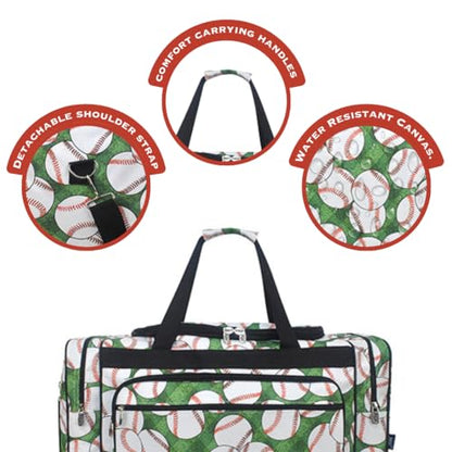 NGIL Canvas 23" inch Duffle Bag (Baseball Field- Black) - color: Baseball Field- Black