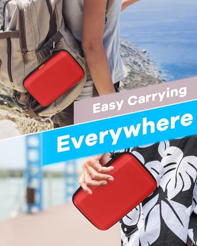 Shockproof Hard Shell Carrying Case for Portable External Hard Drive - color: Pure-Red