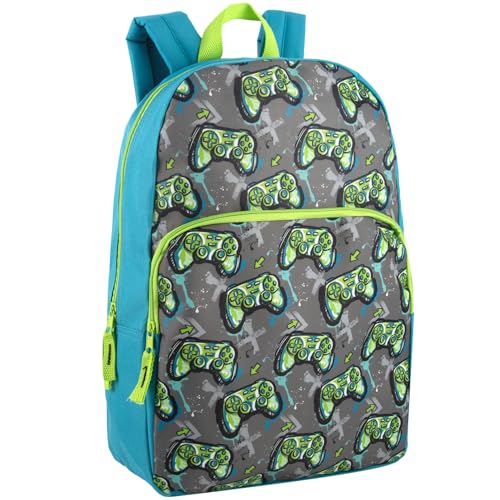Trail maker Classic 17 inch Backpacks with Adjustable Padded Straps | School Backpacks for Girls, Boys - color: Game Controllers