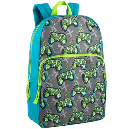 Trail maker Classic 17 inch Backpacks with Adjustable Padded Straps | School Backpacks for Girls, Boys - color: Game Controllers