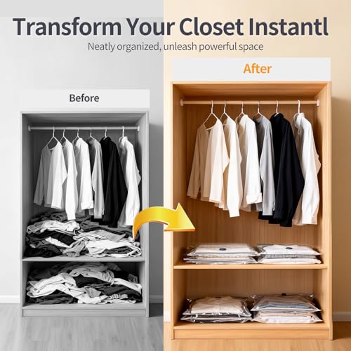 15 Pack Vacuum Storage Bags for Clothes with Pump, Vacuum Bags for Travel - size: 15 Pack Travel Size
