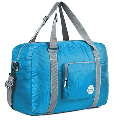 WANDF Foldable Personal Item Travel Bag, Carry on Duffle Bag - color: Blue 40L