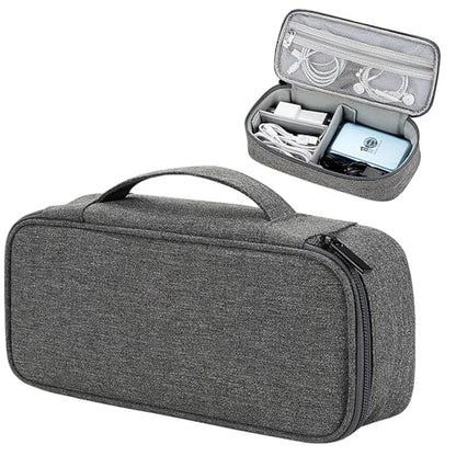 Teskyer Tech Organizer Pouch with Handle, Dark Grey - color: Dark Grey, size: Single Layer