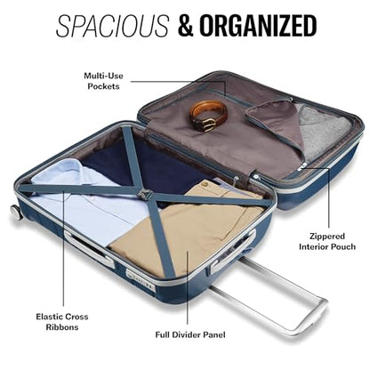 Samsonite Freeform 2-Piece Luggage Set - Carry-On & Large Checked Luggage with Dual Spinner Wheels - Durable Polypropylene Hardshell - TSA Lock, Airline-Approved - Expandable - Amethyst Purple - color: Amethyst Purple, size: 2-Piece Set (Carry-on/Large)