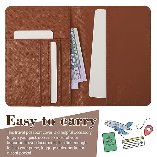 Frienda 2 Pcs Passport Holder Covers Waterproof Leather - color: Brown and Green