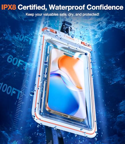 TORRAS IPX8 Waterproof Phone Pouch Floating, Underwater Touch Screen, White - color: 1 Pack-White