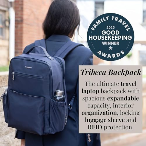 Baggallini Women's Tribeca Expandable Laptop Backpack, Black - color: Black