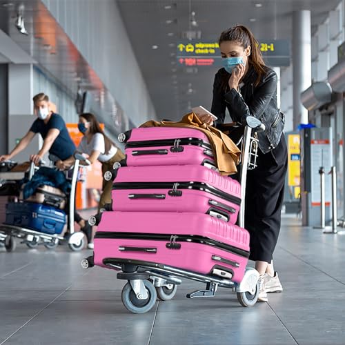 Karl home Luggage Set of 3 Hardside Suitcase Sets - Pink (20/24/28) - color: Pink, size: 3 Piece Set