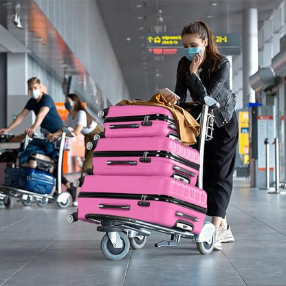Karl home Luggage Set of 3 Hardside Suitcase Sets - Pink (20/24/28) - color: Pink, size: 3 Piece Set