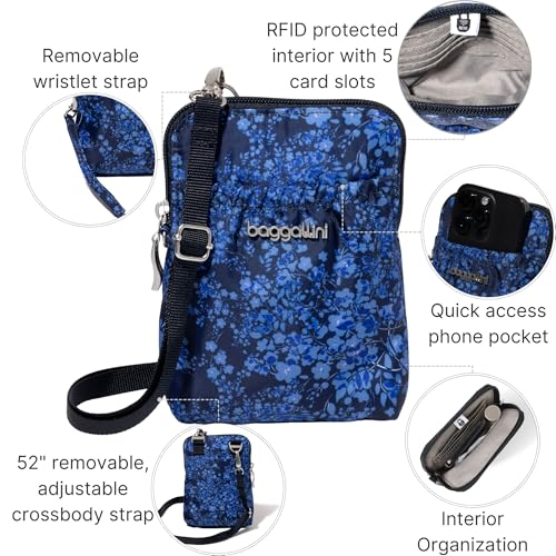 Baggallini RFID Bryant Pouch - color: Ink Hydrangea