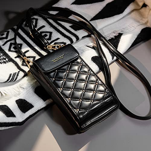 Montana West Crossbody Cell Phone Purse for Women RFID Blocking Cellphone Wallet - color: Black