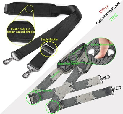 Shoulder Strap 58" Ultra-Thick Fixed Padded and Adjustable Buckles Crossbody Strap for Briefcase Laptop Bag Luggage - color: Camouflage Gray