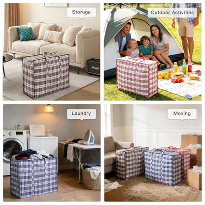 3 Pack 137L Large Moving Bags - Durable Zipper & Wrap-Around Handle - size: Large 3 Pack