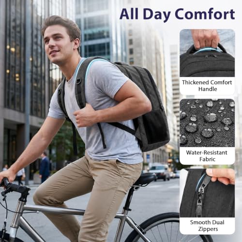 MATEIN Large Work Laptop Backpack, Computer College Commuter Bag 17 Inch - color: Black, size: 17 Inch