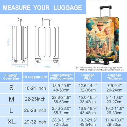 Balloon Luggage Cover Washable Suitcase Protector Anti-scratch Suitcase cover Fits 20-22 Inch Luggage S - color: Balloon, size: S(20-22inch suitcase)
