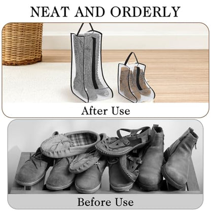 2 Set Boot Storage Bag, Portable Boots Protector Travel Shoes Bag - size: Tall/Short
