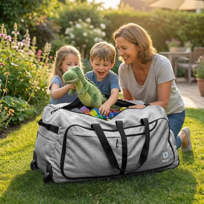 Bago Rolling Duffle Bag with Wheels - 27" 80L Foldable Weekender Bag, Waterproof Travel Duffel Bag, Heavy Duty Lightweight Duffle Bag for Traveling, Rolling Duffel Bag with Wheels (SnowGray2023) - color: SnowGray, size: 80L