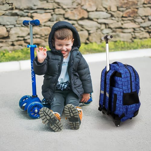 Tilami Rolling Backpack for Boys and Girls,Sharks - color: Sharks