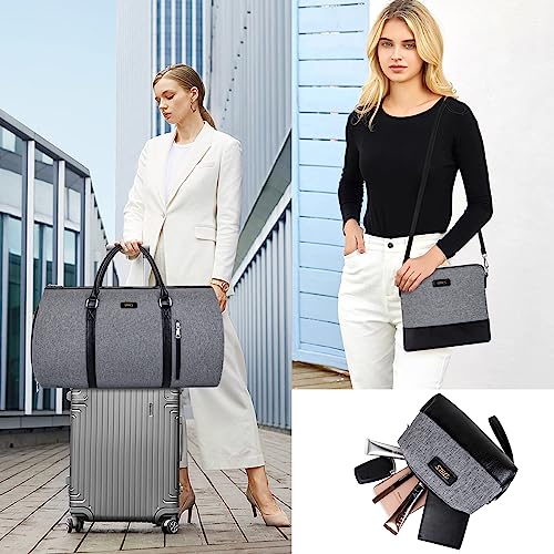 Convertible 2-in-1 Garment Bags for Travel with Waterproof Shoe Compartment - color: D-Grey