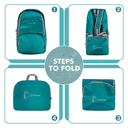 ZOMAKE Lightweight Packable Backpack 30L, Foldable Travel Hiking Daypack - color: C-lake Green