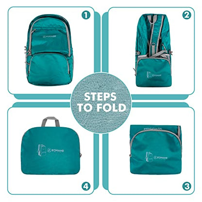 ZOMAKE Lightweight Packable Backpack 30L, Foldable Travel Hiking Daypack - color: C-lake Green, size: 30L