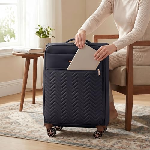 Travelhouse 4-Piece Softside Luggage Set with Spinner Wheels - color: Black, size: 4 piece