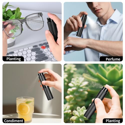 Perfume Travel Refillable Atomizer 8ML (3PCS) - Empty Cologne Spray Bottle, Portable & Leakproof Sprayer for Travel (Black) - color: Black