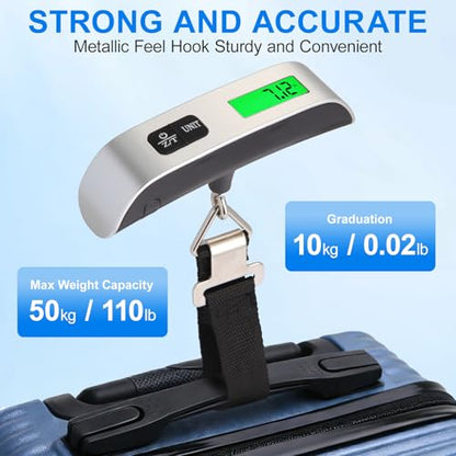 Luggage Scale, 110lb Luggage Weight Scale for Travel,Backlit LCD