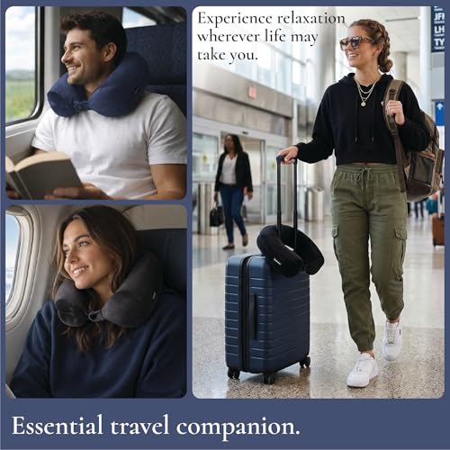 Brookstone Free Form Travel Pillow Lightweight Flexible Memory Foam Pillow - color: Grey