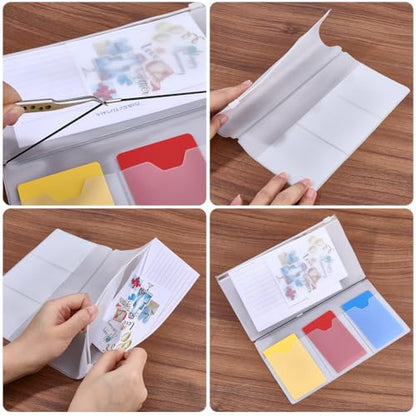 CRASPIRE 8Pcs Travelers Notebook Zipper Refill Pocket File Folder with 4Pcs Nylon Travel Journal Elastics 4Pcs Standard Size PVC Clear Pockets Rectangle Organizers for Card Passport Document Storage - style: 4 Sets Clear Standard Size: Pocket+Rope