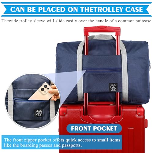 Travel Bag 36 Packes Carry on Luggage Foldable Duffel Bag Sports Gym Bag Weekender Overnight Bag Water Resistant Nylon Travel Duffel for Men Women - color: Blue 36 PCS