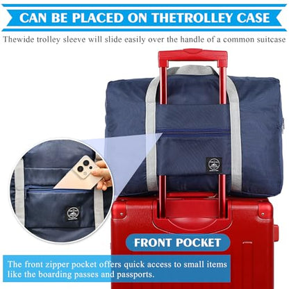 Travel Bag 36 Packes Carry on Luggage Foldable Duffel Bag Sports Gym Bag Weekender Overnight Bag Water Resistant Nylon Travel Duffel for Men Women - color: Blue 36 PCS