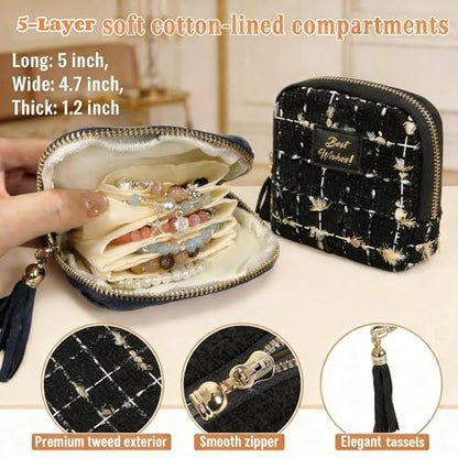 Small Travel Jewelry Case Portable Organizer Gift For Mother(jewelry blue) - color: jewelry blue