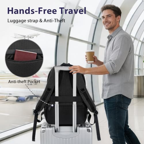 MATEIN Large Work Laptop Backpack, Computer College Commuter Bag 17 Inch - color: Black, size: 17 Inch