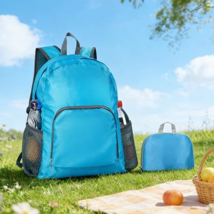 Foldable Backpack Travel Collapsible Backpacks Lightweight Packable Backpacks Men Women Foldable Day Pack for Travel, Hiking, Walking, Cycling, Camping (Sky Blue) - color: Sky Blue