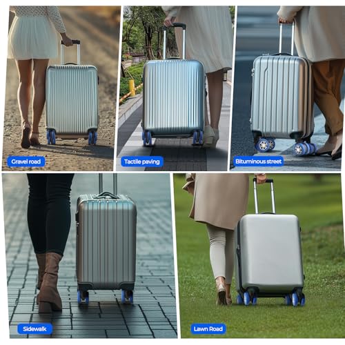 8Pcs Upgrade Luggage Wheel Covers, Travel Accessories (Blue) - color: Blue