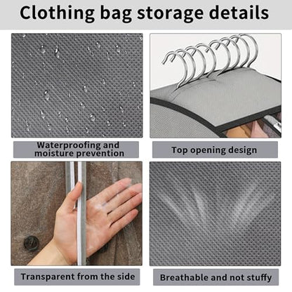 3 Pcs 10" Gusseted Garment Bags 40" & 50" PEVA Breathable Dust Cover