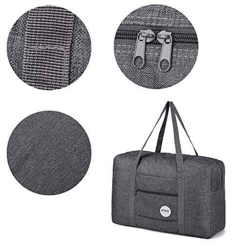 WANDF 2 Piece Personal Item Travel Bag, Carry On Duffle Bag - color: 2pcs Denim Grey+Purple