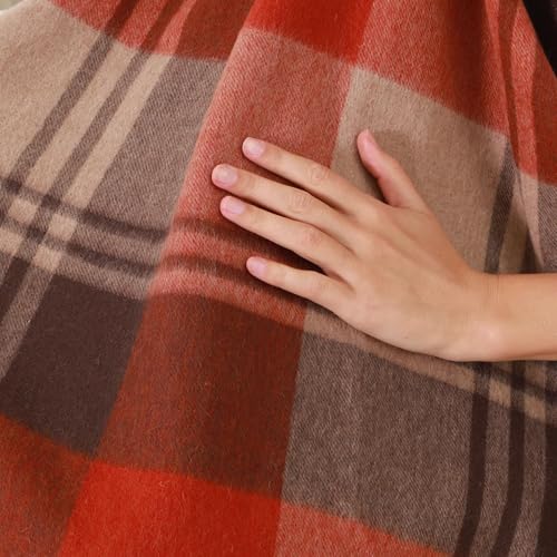 Soft Pure Wool Fall Throw Blanket, Lightweight Warmth, 55"x83" - color: Maple Forest, size: Standard (1.5 lbs)