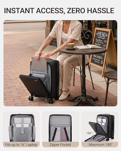 TAKUMI Suitcases with Wheels, Expandable Carry on Luggage, 3 Piece Set - color: Black, size: 20/24/28 Inch - 3-Piece Set
