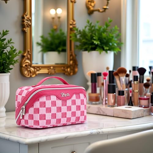 BOYATU Travel Makeup Bag Cosmetic Bags for Women: 3-Piece Makeup Bag Set - color: D-4-Red