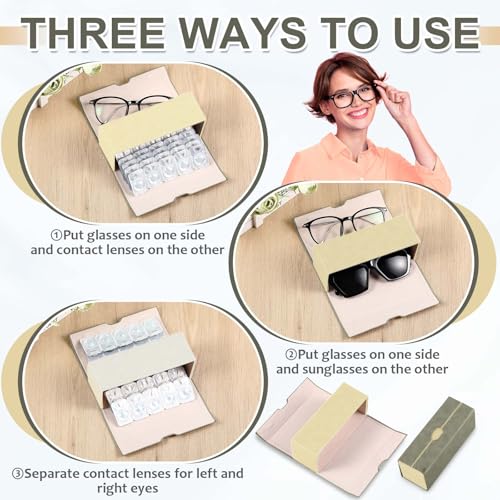 Flutesan 2 in 1 Daily Contact Lens and Glasses Organizer Case, Gray - color: Gray