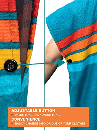 SUN CUBE Surf Poncho Changing Robe with Hood, Wetsuit Changing Hooded Towel - color: Sunset Blue